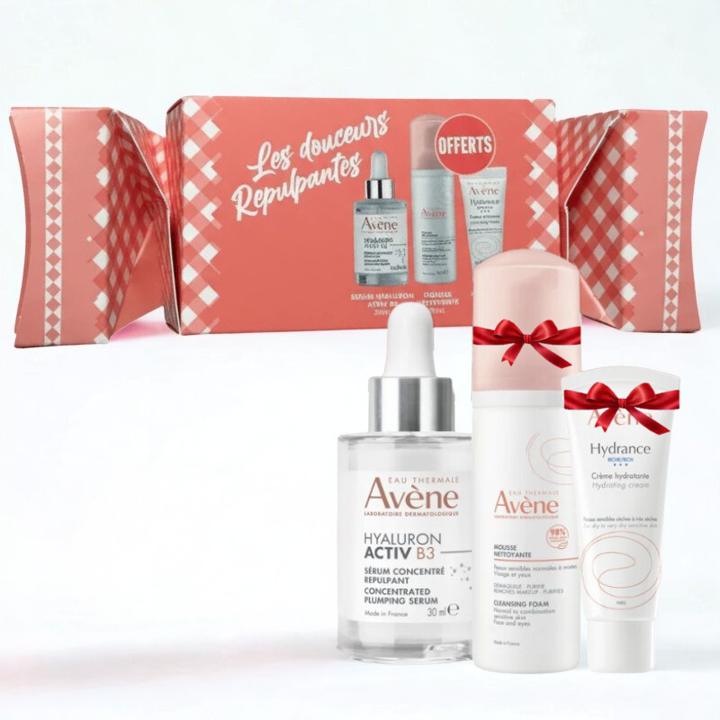 AVENE LES DOUCEURS REPULPANTES SERUM HYALURON ACTIV B3 30ML+MOUSSE NETTOYANTE 50ML (OFFERT)+HYDRANCE RICHE 15ML(OFFERT)