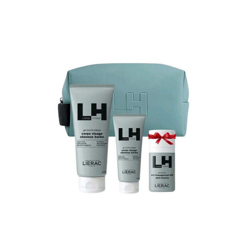 LIERAC TROUSSE HOMME( GEL DOUCHE+ GEL HYDRATANT+DEODORANT OFFERT